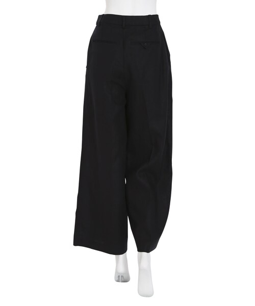 LAGUNAMOON（ラグナムーン）の「リネン simpleタックワイドパンツ（パンツ・レディース・ブラック/ブラウン）」の7枚目の写真