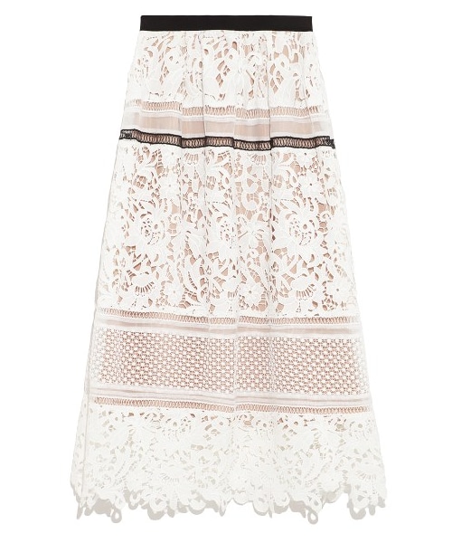 FRAY I.D（フレイアイディー）の「コンビネーションレーススカート（膝  