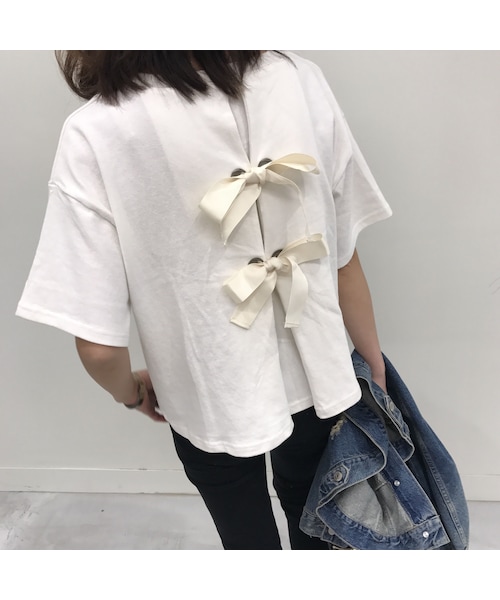 copine（コピン）の「★再入荷★大人可愛いバッグリボンTシャツ・スウェット(3color)【クリックポスト送料無料】（Tシャツ/カットソー・レディース・その他）」の7枚目の写真