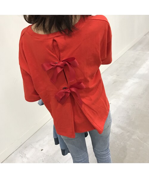copine（コピン）の「★再入荷★大人可愛いバッグリボンTシャツ・スウェット(3color)【クリックポスト送料無料】（Tシャツ/カットソー・レディース・その他）」の2枚目の写真