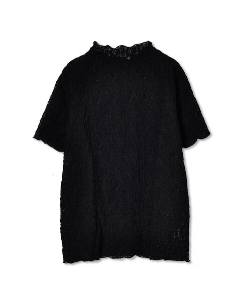flower（フラワー）の「half shabby lace top～ﾊｰﾌｼｬﾋﾞｰﾚｰｽﾄｯﾌﾟ（Tシャツ/カットソー・レディース・white/black・FREE）」の2枚目の写真