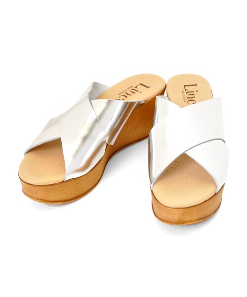 flower（フラワー）の「Lince leather sandal～ﾘﾝｾﾚｻﾞｰｻﾝﾀﾞﾙ（サンダル・レディース・brown/silver・23.0ｃｍ　23.5ｃｍ　24.0ｃｍ）」の2枚目の写真