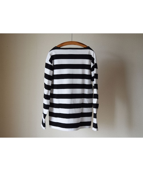 SAINT JAMES（セントジェームス）の「SAINTJAMES  OUESSANT  WIDE BORDER NEIGE×NOIR ウエッソン ワイドボーダーホワイト×ブラック【正規取り扱い品】（Tシャツ/カットソー・メンズ・その他）」の7枚目の写真