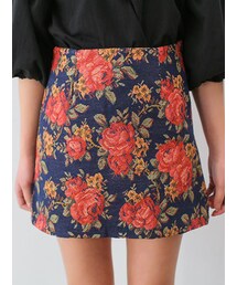 KORMARCH | ジャガードテイストフラワーミニスカート(スカート)