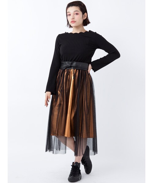 w closet（ダブルクローゼット）の「ワイドリブスカラッププルオーバー（トップス・レディース・オフホワイト/Sミント/ピンク/ブラック・FREE）」の13枚目の写真