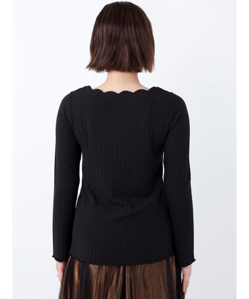 w closet（ダブルクローゼット）の「ワイドリブスカラッププルオーバー（トップス・レディース・オフホワイト/Sミント/ピンク/ブラック・FREE）」の7枚目の写真