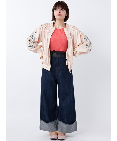 w closet（ダブルクローゼット）の「ワイドリブスカラッププルオーバー（トップス・レディース・オフホワイト/Sミント/ピンク/ブラック・FREE）」の15枚目の写真