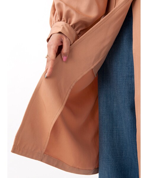 w closet（ダブルクローゼット）の「ボリューム袖ライトコート（ジャケット/アウター・レディース・Lベージュ/オレンジベージュ・FREE）」の13枚目の写真