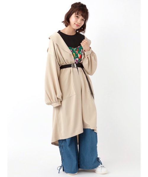 w closet（ダブルクローゼット）の「ボリューム袖ライトコート（ジャケット/アウター・レディース・Lベージュ/オレンジベージュ・FREE）」の16枚目の写真