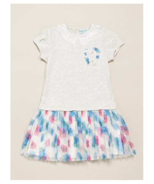 HAKKA KIDS（ハッカキッズ）の「ハートモチーフ 半袖ワンピ-ス（ワンピース/ドレス・レディース・ライトグレ-・100/110/120）」の7枚目の写真