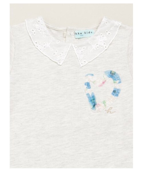 HAKKA KIDS（ハッカキッズ）の「ハートモチーフ 半袖ワンピ-ス（ワンピース/ドレス・レディース・ライトグレ-・100/110/120）」の3枚目の写真