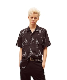 13MONTH | 17SS手槍圖案黑色襯衫(トップス)