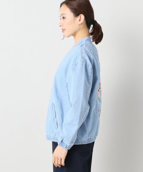B.C STOCK(ベーセーストック)の「シシュウブルゾン(ジャケット/アウター・ブルー/フリー/在庫あり)」の5枚目の写真