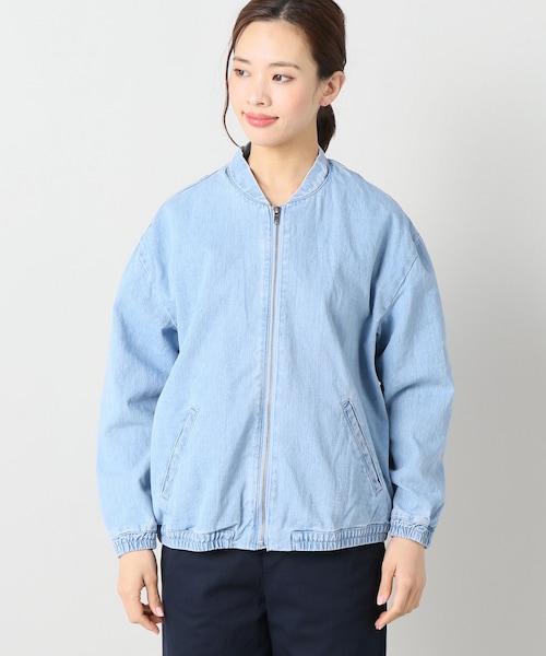 B.C STOCK(ベーセーストック)の「シシュウブルゾン(ジャケット/アウター・ブルー/フリー/在庫あり)」の4枚目の写真