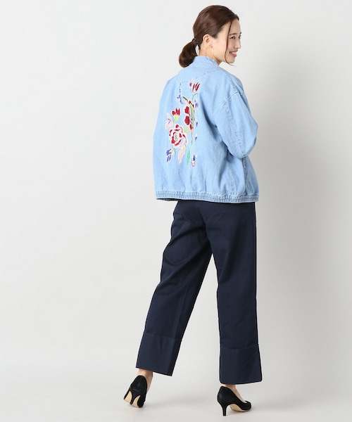 B.C STOCK(ベーセーストック)の「シシュウブルゾン(ジャケット/アウター・ブルー/フリー/在庫あり)」の3枚目の写真