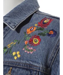Mila Owen（ミラオーウェン）の「花柄刺繍デニムGジャン（デニム