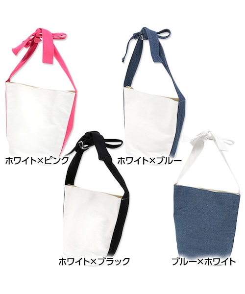 KOBE LETTUCE（コウベレタス）の「トレンド継続中♪大人カジュアルにピッタリなitem！キャンバス生地★リボンバケツバッグ[B1032]（クラッチバッグ・レディース・other・FREE）」の2枚目の写真