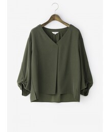 PLST（プラステ）の「【先行販売】ジョーゼットバルーンVネック