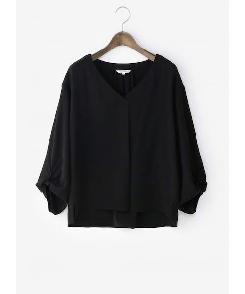 PLST（プラステ）の「【先行販売】ジョーゼットバルーンVネック