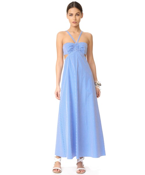 tibi(ティビ)の「Tibi Gingham Ruched Halter Dress(ワンピース・レディース・Blue・0/2/4/6/8/10/12)」の1枚目の写真