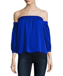 Milly | Milly Off-the-Shoulder Stretch-Silk Blouse(トップス)