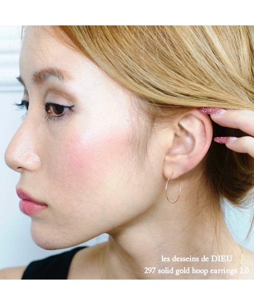 les desseins de DIEU（レデッサンドゥデュー）の「レ デッサン ドゥ デュー 297-2.0 ソリッド ゴールド 金線 フープピアス（ピアス（両耳用）・レディース・ゴールド・Free）」の4枚目の写真