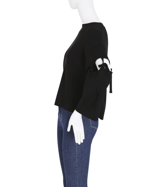 EMODA（エモダ）の「ショルダータイニットトップ（トップス・レディース・ホワイト/ブラック/レッド・F）」の8枚目の写真