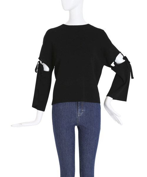 EMODA（エモダ）の「ショルダータイニットトップ（トップス・レディース・ホワイト/ブラック/レッド・F）」の7枚目の写真