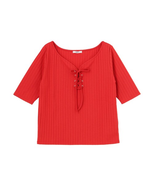 MURUA（ムルーア）の「【2017年春新作】フロントレースアップTOPS（トップス・レディース・ホワイト/ブラック/レッド/アイスブルー・F）」の11枚目の写真