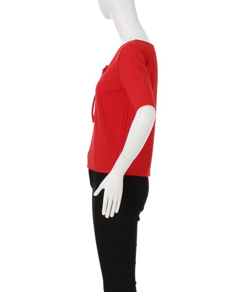 MURUA（ムルーア）の「【2017年春新作】フロントレースアップTOPS（トップス・レディース・ホワイト/ブラック/レッド/アイスブルー・F）」の6枚目の写真