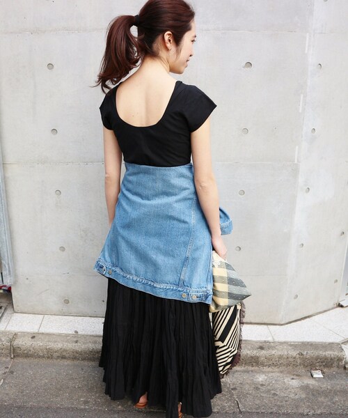 IENA(イエナ)の「《予約》MARIHA ソウゲンノニジノドレス ショートスリーブ(無地)◆(ワンピース/ドレス・ブラック/フリー/在庫あり)」の22枚目の写真