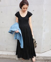 IENA | 《予約》MARIHA ソウゲンノニジノドレス ショートスリーブ（無地）◆(ワンピース/ドレス)