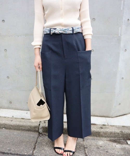 2017 美品IENAイエナ☆シャンブレートロデザインパンツ 36 ベージュ★12960円 IENA - 2017SS シャンブレートロデザインパンツ の通販 by みぃ