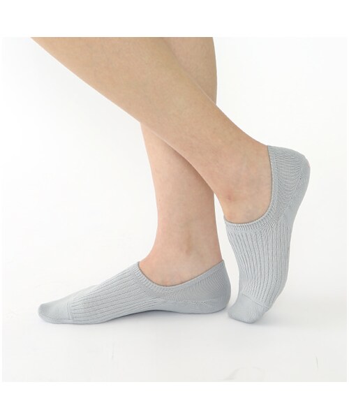 靴下屋（クツシタヤ）の「ドライリブスニーカー（ソックス・靴下・レディース・サラシ/シルバーグレー/クロ/ローズピンク/レモンイエロー/コン/ダストブルー・22.0～24.0cm）」の10枚目の写真