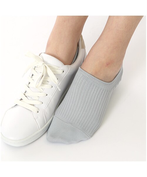 靴下屋（クツシタヤ）の「ドライリブスニーカー（ソックス・靴下・レディース・サラシ/シルバーグレー/クロ/ローズピンク/レモンイエロー/コン/ダストブルー・22.0～24.0cm）」の8枚目の写真