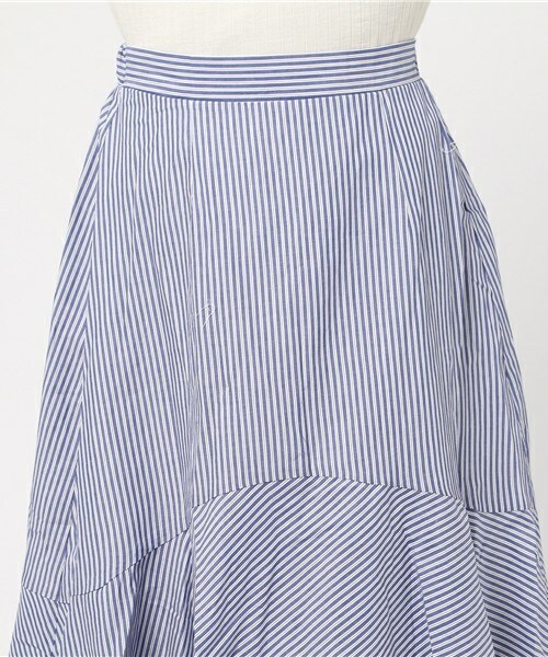 actuel（アクチュエル）の「先染めストライプマキシスカート（スカート・レディース・ブルー/サックスブルー・FREE）」の6枚目の写真