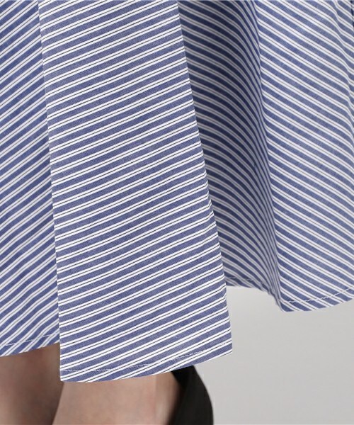 actuel（アクチュエル）の「先染めストライプマキシスカート（スカート・レディース・ブルー/サックスブルー・FREE）」の7枚目の写真