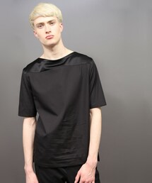 ato | 100/2 BROADCLOTH×SATIN BOAT NECK T(Tシャツ/カットソー)