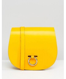 no brand | Leather Satchel Company Saddle Bag with Bull Ring Closure(ショルダーバッグ)