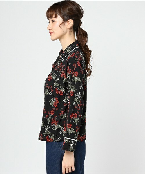 archives（アルシーヴ）の「配色パイピングシャツ（シャツ/ブラウス・レディース・ブラック/ネイビー/マスタード・MEDIUM）」の5枚目の写真