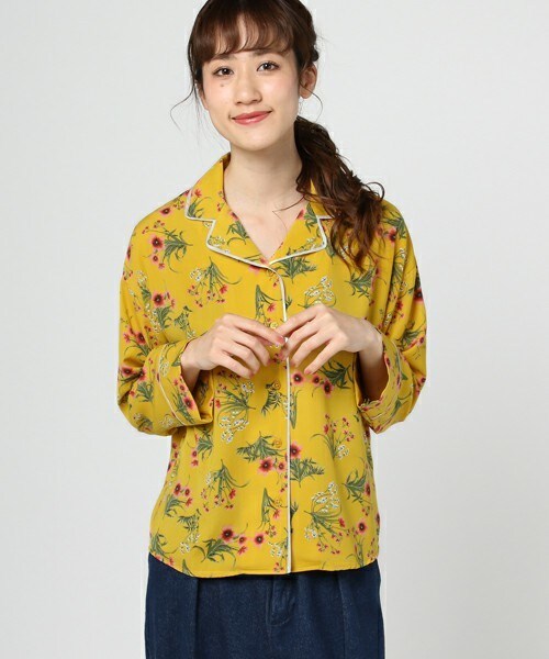 archives（アルシーヴ）の「配色パイピングシャツ（シャツ/ブラウス・レディース・ブラック/ネイビー/マスタード・MEDIUM）」の3枚目の写真