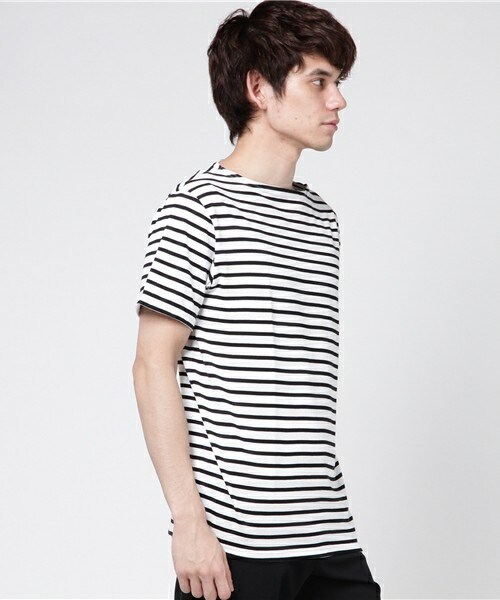 ORCIVAL（オーシバル）の「ORCIVAL REGULAR　ボーダーバスクシャツ（Tシャツ/カットソー・メンズ・ブラック/グレー/ベージュ/ブルー/ネイビー/レッド・3/4/5）」の7枚目の写真