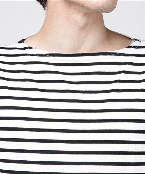 ORCIVAL（オーシバル）の「ORCIVAL REGULAR　ボーダーバスクシャツ（Tシャツ/カットソー・メンズ・ブラック/グレー/ベージュ/ブルー/ネイビー/レッド・3/4/5）」の9枚目の写真