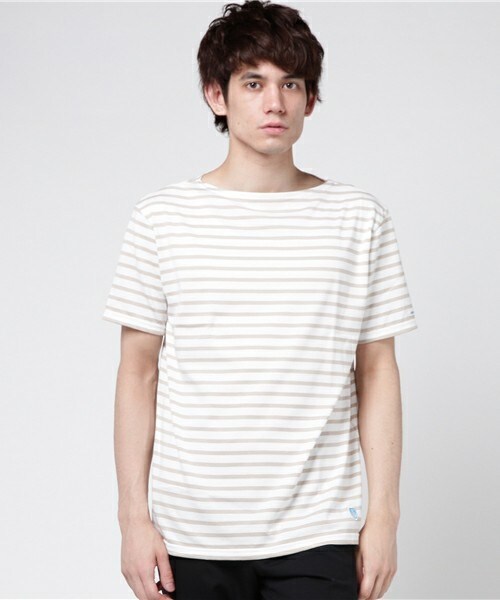 ORCIVAL（オーシバル）の「ORCIVAL REGULAR　ボーダーバスクシャツ（Tシャツ/カットソー・メンズ・ブラック/グレー/ベージュ/ブルー/ネイビー/レッド・3/4/5）」の4枚目の写真