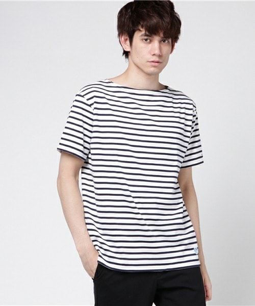 ORCIVAL（オーシバル）の「ORCIVAL REGULAR　ボーダーバスクシャツ（Tシャツ/カットソー・メンズ・ブラック/グレー/ベージュ/ブルー/ネイビー/レッド・3/4/5）」の5枚目の写真