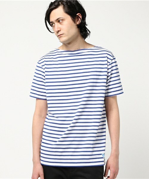 ORCIVAL（オーシバル）の「ORCIVAL REGULAR　ボーダーバスクシャツ（Tシャツ/カットソー・メンズ・ブラック/グレー/ベージュ/ブルー/ネイビー/レッド・3/4/5）」の6枚目の写真