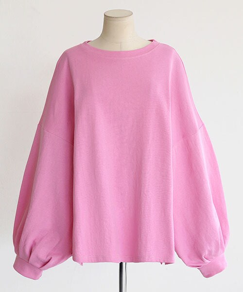 DHOLIC（ディーホリック）の「パフスリーブオーバーサイズTシャツ（Tシャツ/カットソー・レディース・イエロー/ホワイト/・FREE）」の4枚目の写真