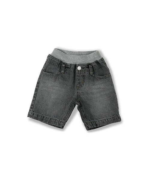 BRANSHES(ブランシェス)の「ウエストリブデニムハーフパンツ(デニムパンツ・キッズ・ブラック/ネイビーブルー・80~150)」の2枚目の写真