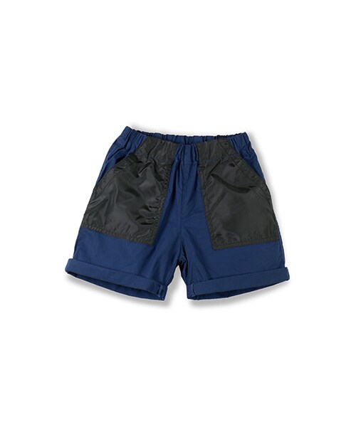 BRANSHES(ブランシェス)の「ポケット切替えハーフパンツ(その他パンツ・キッズ・カーキ/ネイビーブルー・80~150)」の2枚目の写真