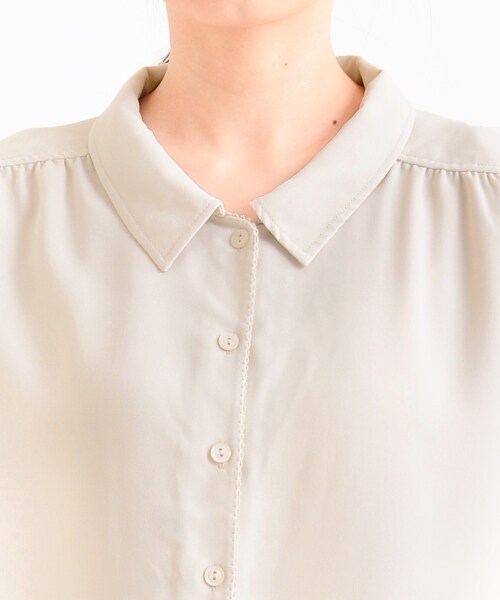 MAJESTIC LEGON（マジェスティックレゴン）の「肩あき袖リボンブラウス（トップス・レディース・アイボリー/ピンク/L/グレー・S/M）」の13枚目の写真